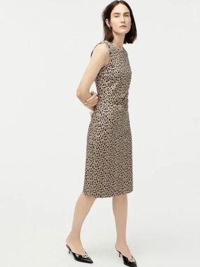 J.Crew Sleeveless Stretch Cotton sheath dress in leopard size 4